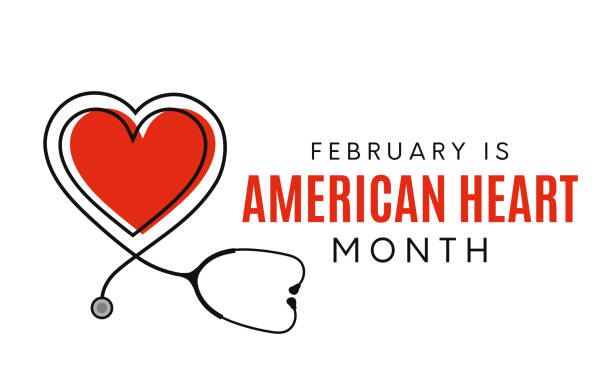 bildbanksillustrationer, clip art samt tecknat material och ikoner med american heart month background, banner design. vector - månad