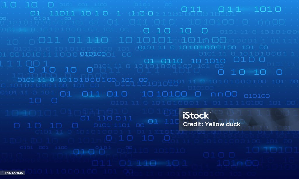 Binary Code Software Programming Digital Technology On Blue Background ...