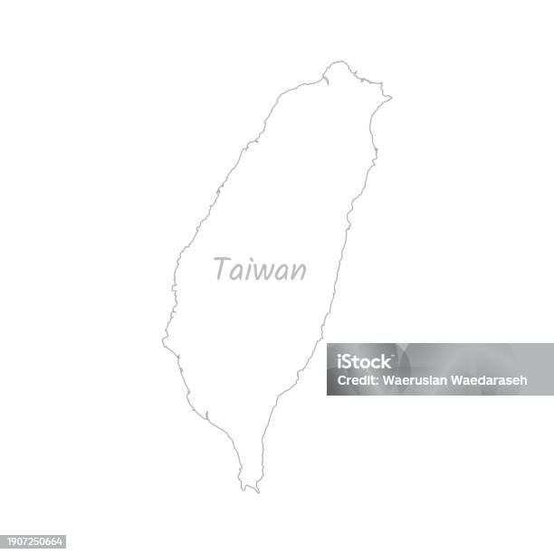 Taiwan Simpe Map Taiwan Map Hand Drawn Simple Stylized Isolated On White Background ...