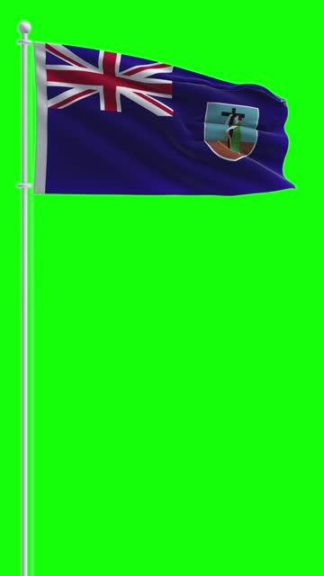 Flag of Montserrat on chroma key background