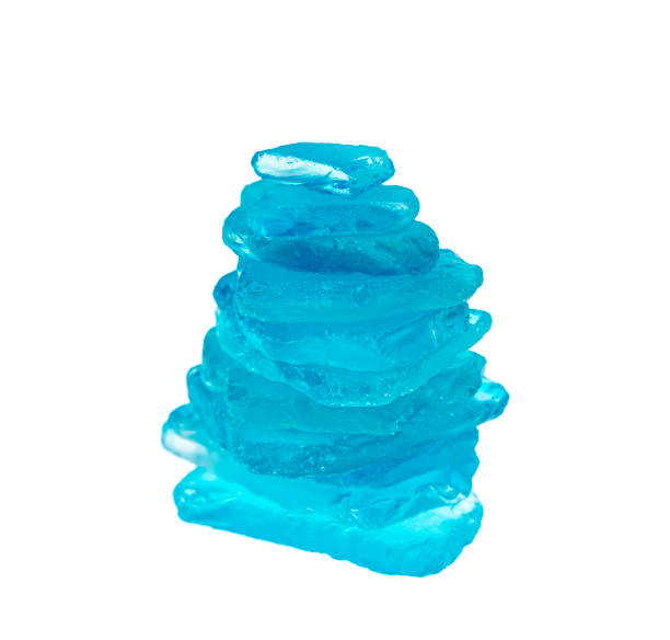 cut blue sea glass isolated on white