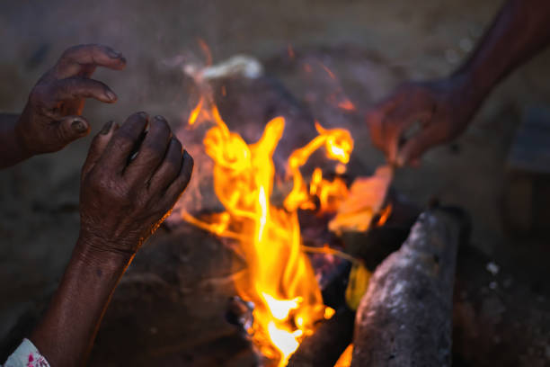 A bonfire during spring time.