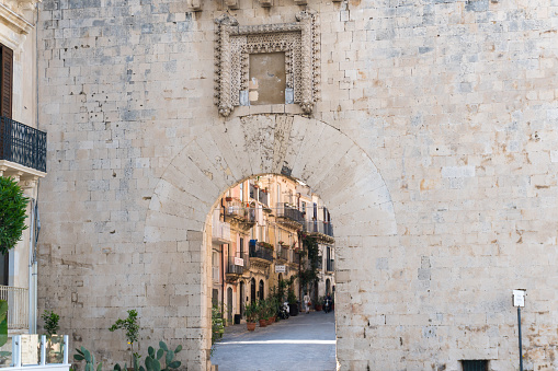 Syracuse, Italy-May 9, 2022:View of the city of Syracuse during a sunny day