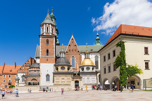 Krakow, Poland - July 18, 2023: Royal Wawel castle in Krakow Malopolska region in Poland