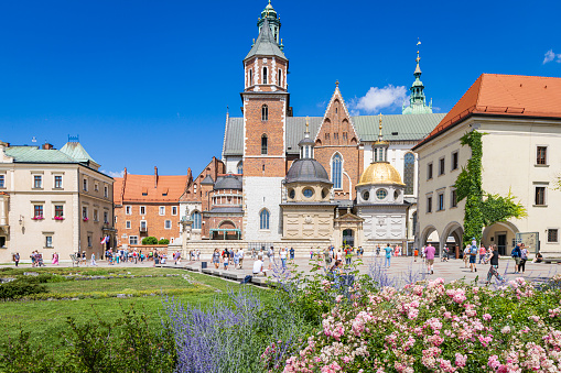 Krakow, Poland - July 18, 2023: Royal Wawel castle in Krakow Malopolska region in Poland