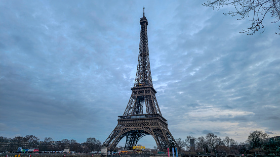 paris france - 01.01.2024 eiffel tower view in paris france