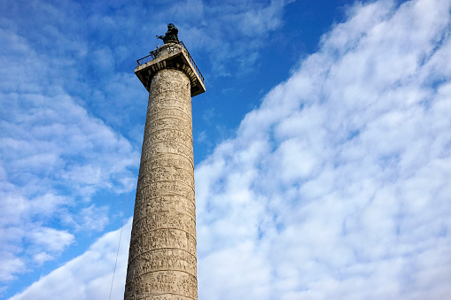 Trajan's Column at the Trajan Forum in Rome, Italy.