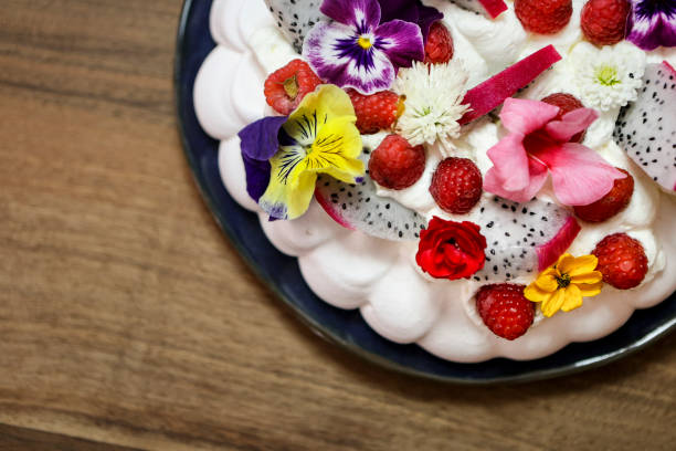 istock Fruitcake with edible flowers 1907367605