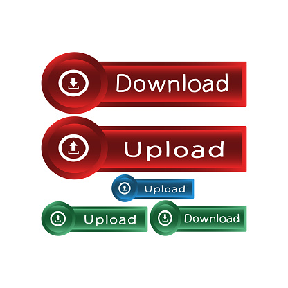 Upload And Download Button icons upload download button vector