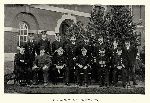 Vintage picture Officers of Royal Naval Hospital Haslar, Gosport, Hampshire, British Military History, 1890s