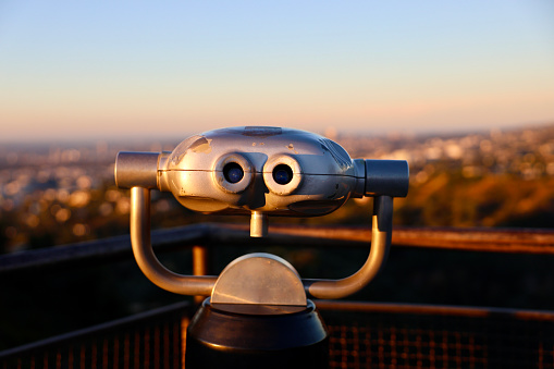 Coin operated binoculars at the scenic viewpoint