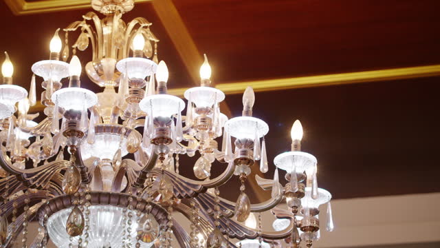 Chandelier at the luxury hotel