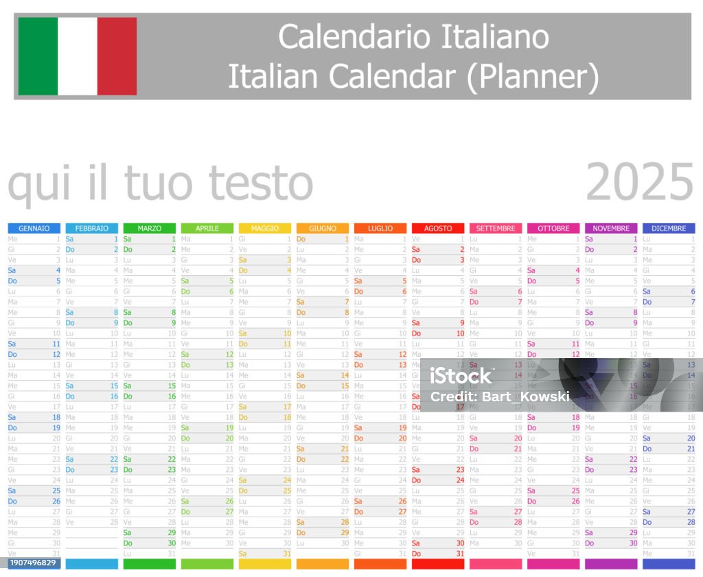 Calendrier Agenda Italien 2025 Avec Mois Verticaux Vecteurs libres de Calendrier Agenda Italien 2025 Avec Mois Verticaux Vecteurs libres de