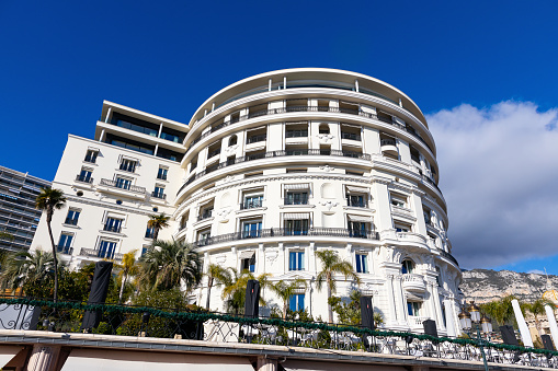 Monte Carlo, Monaco - December 26, 2023: Hotel de Paris in Monte Carlo, Monaco