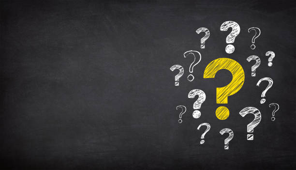 Yellow question mark standing out from the crowd. FAQ Concept.