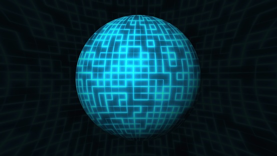 Abstract digital sphere. Computer generated 3d render