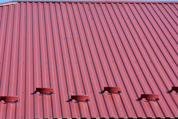 istock The building is covered with profiled metal sheet 1907620143