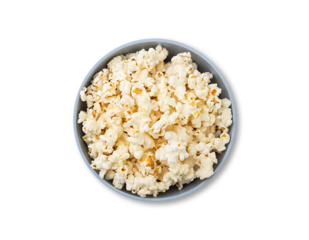 istock Popcorns in a bowl isolated over white background 1907698283