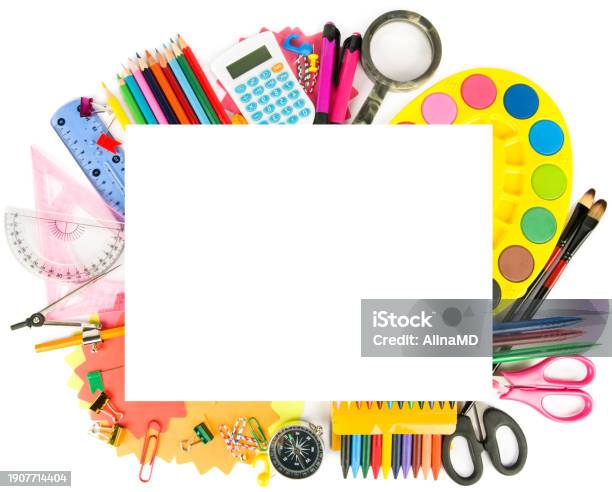 Premium Photo  School supplies collage