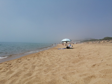 humid air on a summer beach, photo taken in Italy