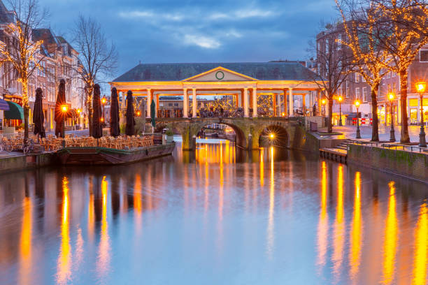 Christmas Leiden bridge Koornbrug