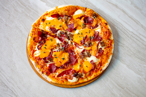 bacon pizza menu photo