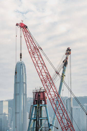 Modern building under construction in Hong Kong