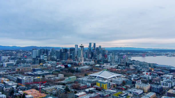 Seattle, WA — August 4, 2024: The Seattle Space Needle is an iconic symbol of Seattle. Built for the 1962 World’s Fair whose theme was “The Age of Space”, this 600 foot structure is among the most photographed and recognizable structures in the world. Observation decks are available on the top two floors, and are reachable by elevator.