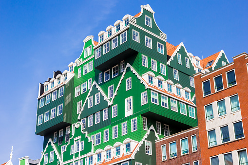 Modern architecturen based on traditional form in Zaandam, Netherlands
