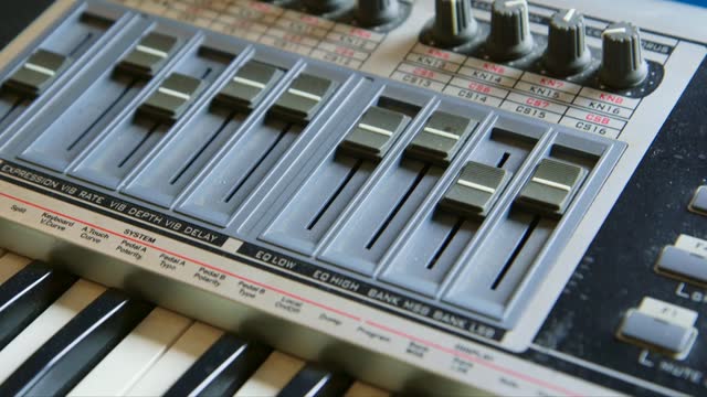 Synthesizer Sliders, Knobs and Keys