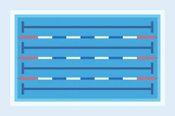 Vector illustration of Swimming pool top view illustration.