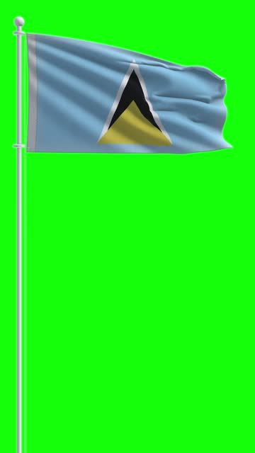 Flag of Saint Lucia on chroma key background