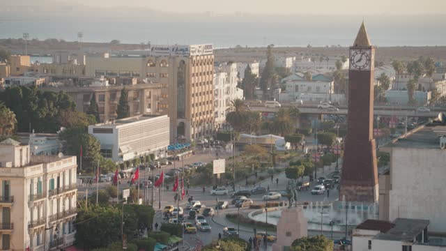 Avenue Habib Bourguiba Clock Tower and Memorial to President Habib Bourguiba Victory Day Monument Tunis, Tunisia