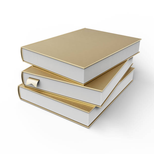istock Blank Golden Cover Book Mockup. Concept Template Object for Education, Learning, Reading, Science and Literature. 3D Illustration. File with Clipping Path. 1908462166
