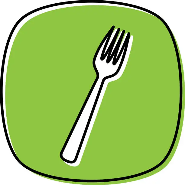 Vector illustration of Fork Doodle 2