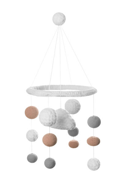 istock Cute baby crib mobile isolated on white 1908562594