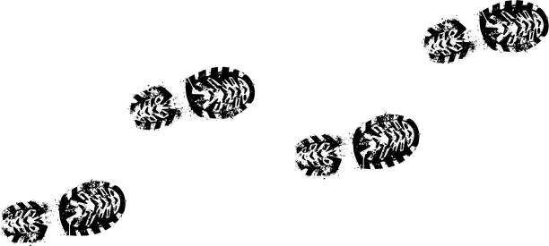 footprints (path - kunstdruck stock-grafiken, -clipart, -cartoons und -symbole