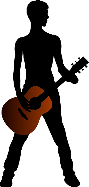 Guitarist silhouette.