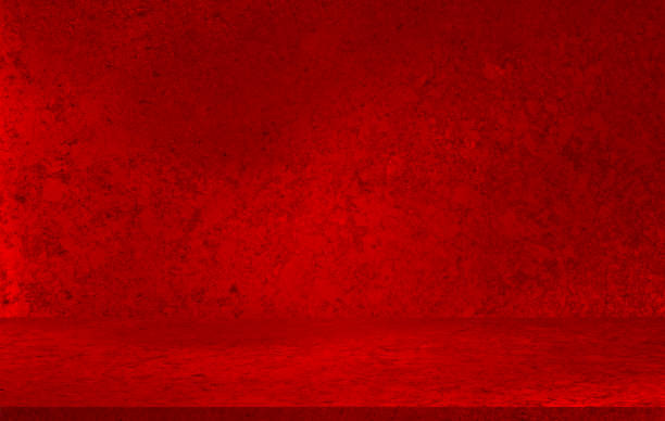 istock Wall interior background, studio and backdrops show products. with shadow from window color red light. background for text insertion and presentation of product 1908670406