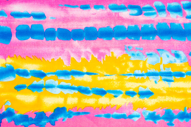 Yellow Dye Fabric. Acrylic Plastic. Watercolor Paint. Vintage Spiral Pattern. Multi Abstract Art Paintings. Wash Background.