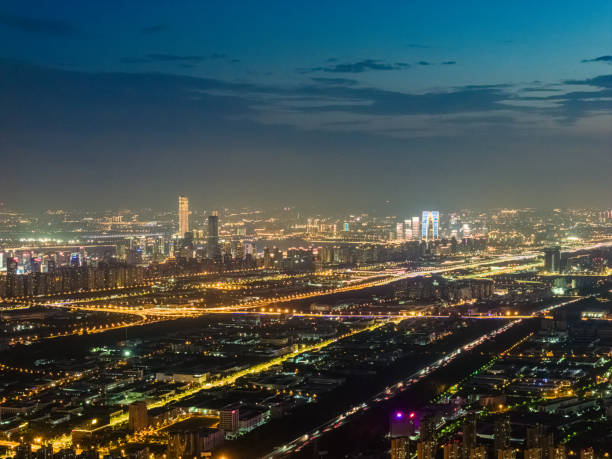istock Urban Night Scene Aerial Photography 1908710783
