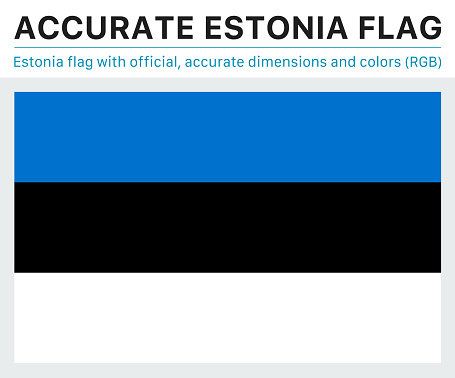 Estonian flag in the official RGB colors and with official specifications. The colors and specifications have been carefully researched.