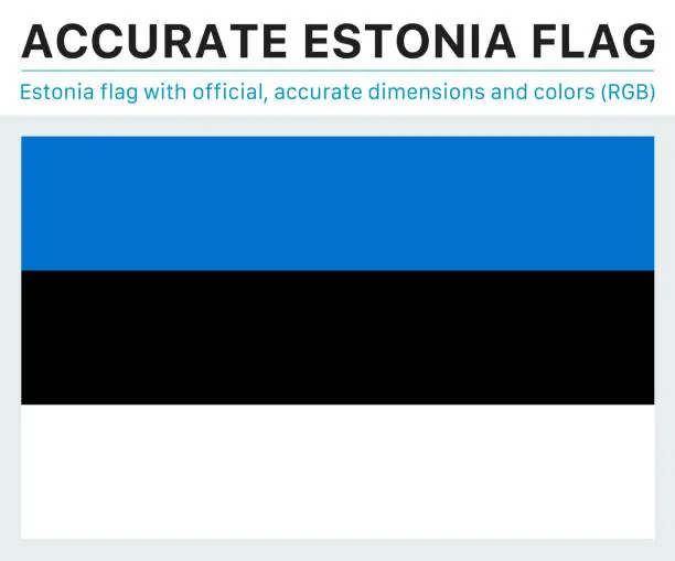Vector illustration of Estonian Flag (Official RGB Colors, Official Specifications)