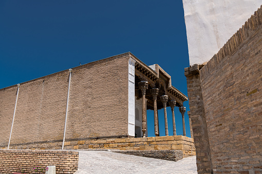 JUNE 27, 2023, BUKHARA, UZBEKISTAN: Friday Mosque or Jami Masjid inside the Ark of Bukhara, an ancient fortress located in Bukhara city, Uzbekistan