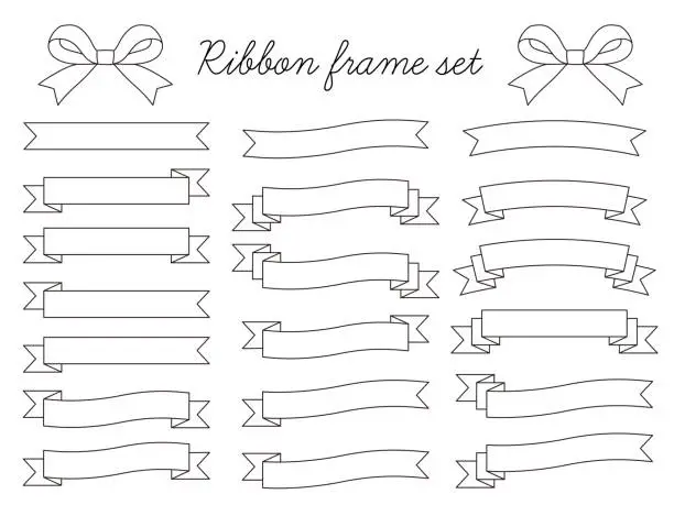 Vector illustration of Vector illustration set of ribbon frames