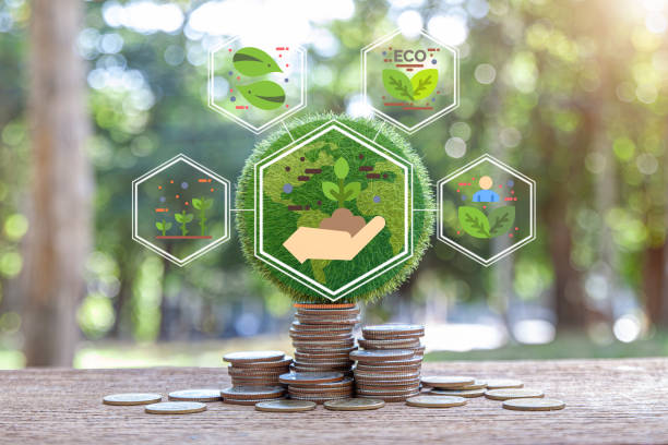istock Green ball that writes the word ESG with ESG icon concept 1908777522