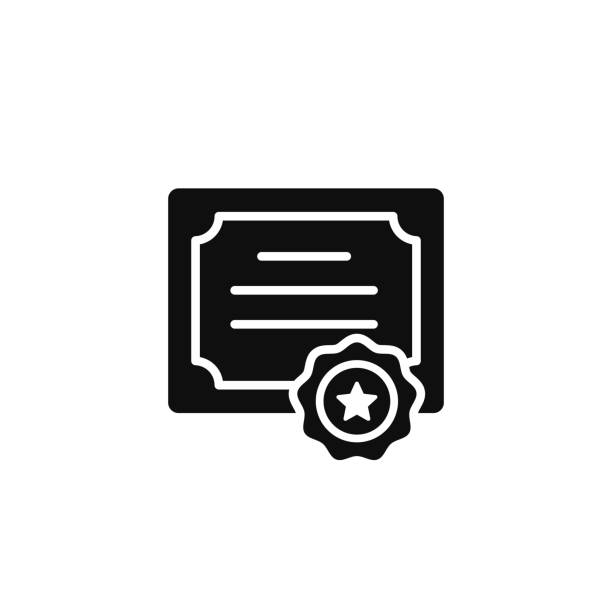 stockillustraties, clipart, cartoons en iconen met certificate icon isolated on white background. diploma icon - diploma