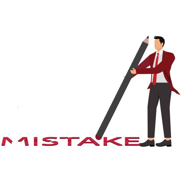 ilustrações, clipart, desenhos animados e ícones de revisão, mensagem de erro, remoção, borracha, erro, empresário - eraser pencil mistake adjusting