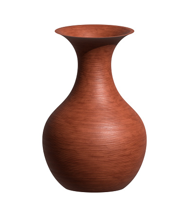 Stylish decorative textured clay vase