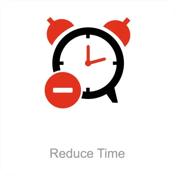 Vector illustration of Reduce Time and reduce icon concept